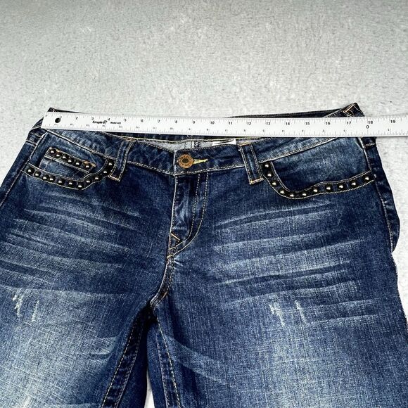 Revolution by Revolt Jeans Womens Juniors Size 15 Blue Denim Flared Jeans - Picture 7 of 11